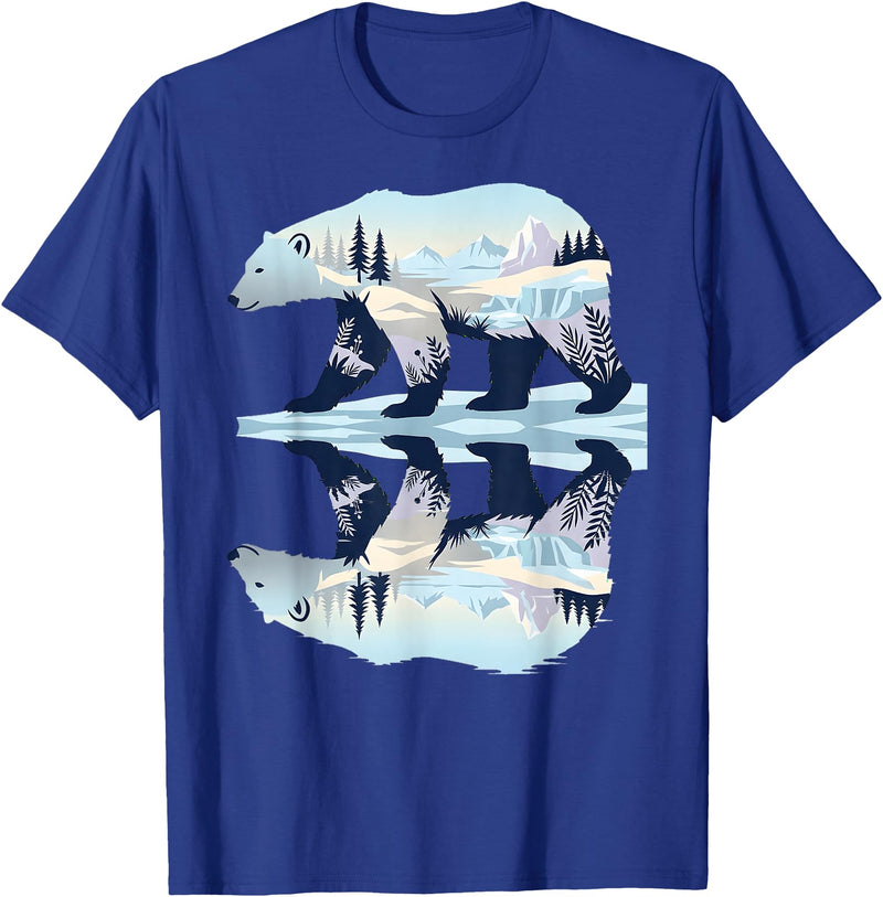 Polar Wildlife Fan Lover Nature Polar Bear Arctic Wildlife Nature Lover Animal Art Kids T-Shirt - Royal Blue