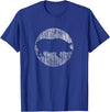 Vintage Pig Shirts - Distressed Pig Animal Print T-Shirt - Unisex-Adults & Kids - Black - Small - Short Sleeve - Classic Fit - Royal Blue