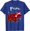 Red Plaid Papa Bear Buffalo Matching Family Pajama Christmas T-Shirt - Royal Blue