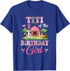 Cow First Birthday Girl Family Titi Of The Birthday Girl 1St Birthday Cow Farm Family T-Shirt - Royal Blue