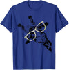 Giraffe Print Clothes Hipster Merch Giraffe Tee Vintage Animal Leopard Print Glasses T-Shirt - Royal Blue