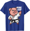 Pig Lover Gift Co. Pig Karate Pork Chop Funny Hog Swine Pun Men Boys Kids Women T-Shirt - Royal Blue