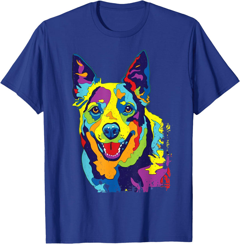 Funny Dog Lover Shirts Cattle Dog Shirt Funny Australian Cattle Dog Pop-Art Shirt T-Shirt - Royal Blue