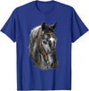 Horse Craze Tees Happy Vibes Black Horse Side View T-Shirt - Royal Blue