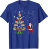 Fishermans Christmas Pajama Gift Tree Lights Merry Fishmas T-Shirt - Royal Blue