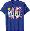 Easter Mimi Bunny Ears Coquette Bow Easter Rabbit Women T-Shirt in Royal Blue