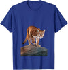 Mountain Lion Prowling and almost about to attack Mountain Lion on The Hunt and About to Pounce T-Shirt - Royal Blue