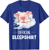 Cute Sleeping Pig Nightgown Sleepwear Pajama Official Sleepshirt Cute Sleeping Pig Animal Lovers Pajama T-Shirt - Royal Blue