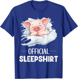 Cute Sleeping Pig Nightgown Sleepwear Pajama Official Sleepshirt Cute Sleeping Pig Animal Lovers Pajama T-Shirt - Royal Blue