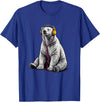Arctic Wildlife Music Lover Designs Polar Bear Headphones Music Lover Funny Arctic DJ T-Shirt - Royal Blue