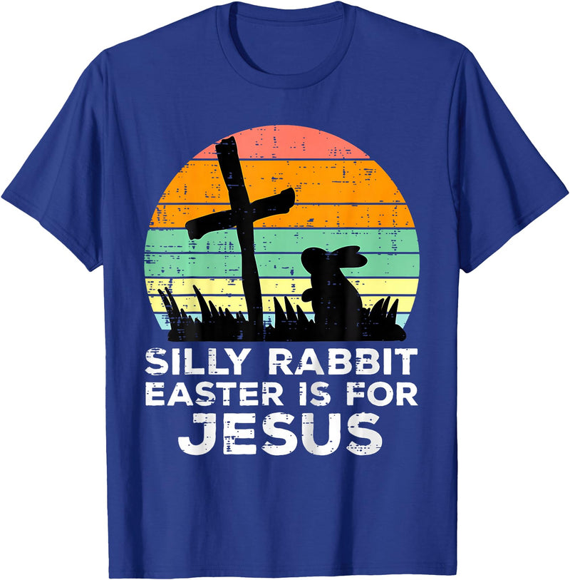 Silly Rabbit Easter Is for Jesus Christians Kids T-Shirt in Royal Blue