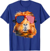 Cute Guinea Pig Lover HD0 Guinea Pig American Flag Sunglasses Patriotic 4th Of July T-Shirt - Royal Blue