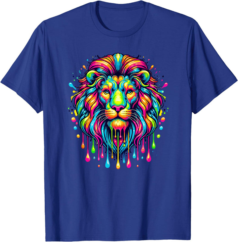 Lions Lion Lover Gifts Colorful Pop Art Lion Lions T-Shirt - Royal Blue