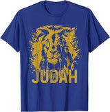 Lion Of Judah Designs Co. Lion Of Judah Rastafari Ethiopia Africa Reggae Lion T-Shirt - Royal Blue