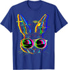 Trippy Rabbit Vibrant Glitch Effects Vaporwave EDM Lover T-Shirt in Royal Blue