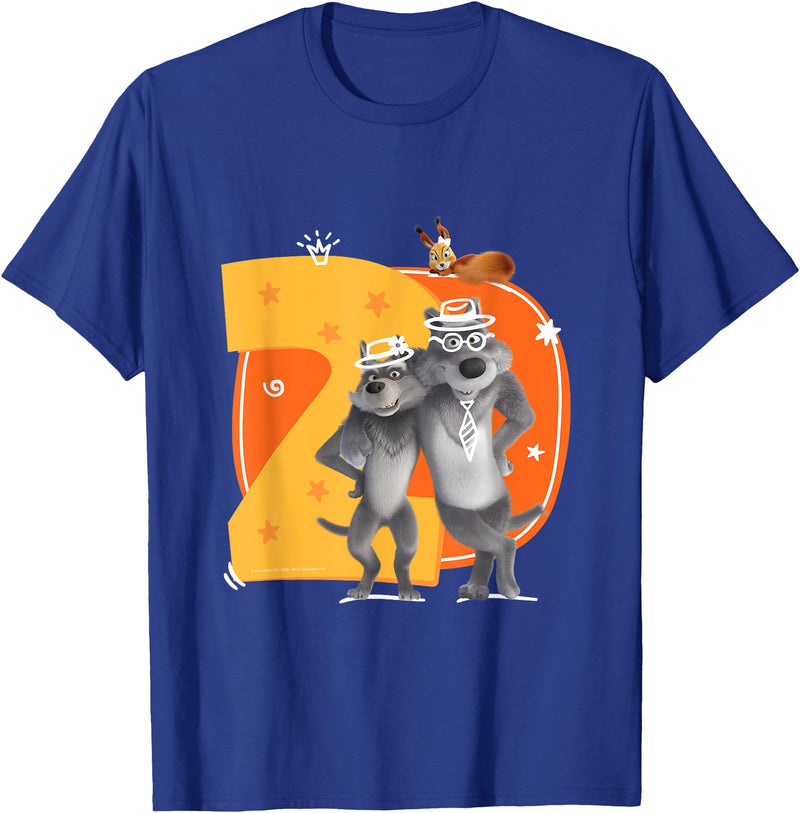 Masha and the Bear Friends. Numbers #2 T-Shirt - Royal Blue