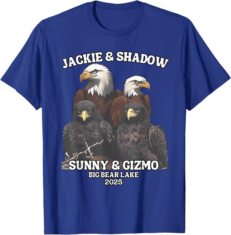 Jackie and Shadow Bald Eagle Family Tee Jackie and Shadow Sunny and Gizmo Big Bear Lake 2025 T-Shirt - Royal Blue