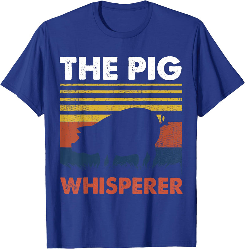Funny Pig Farm Piggy Farmer Farming Gifts DAIMMER The Pig Whisperer T-Shirt - Royal Blue