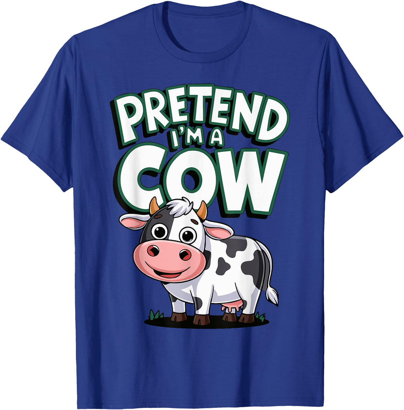 AnI'mal Cow Farm AnI'mal Halloween Costume Party Pretend I'm A Cow T-Shirt - Royal Blue