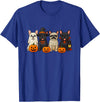 Ghost Bulldog Halloween French Mummy Dog Lover French Bulldog Ghost Witch Pumpkins Halloween Dog Costume T-Shirt - Royal Blue