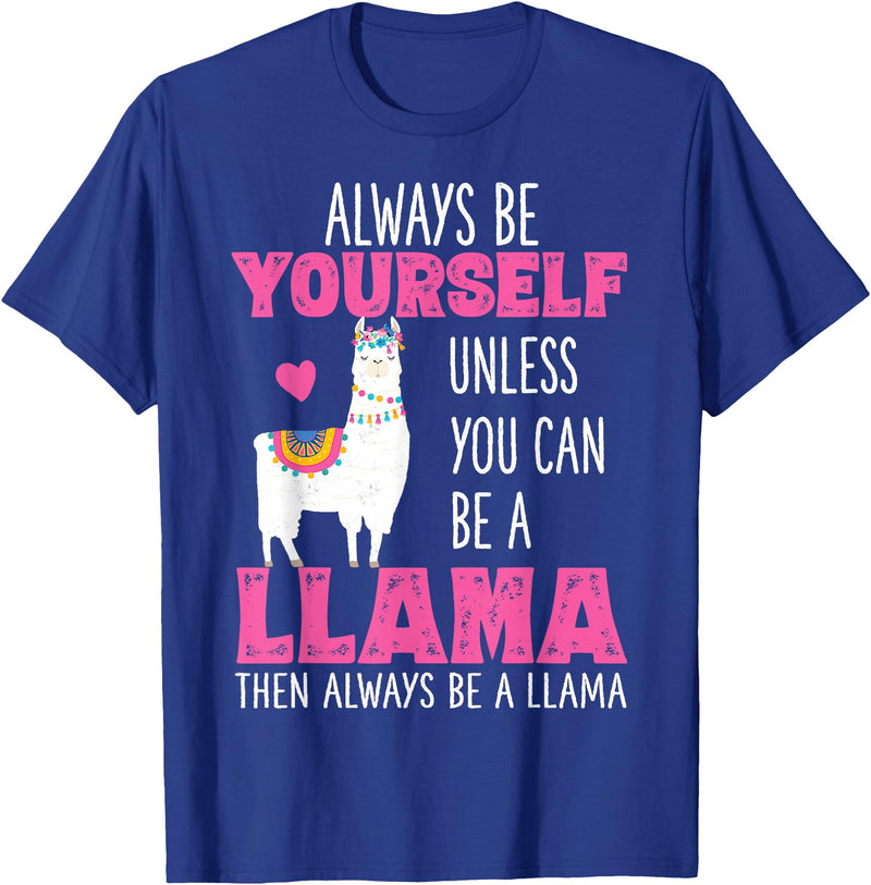 Llama Shirts by Memme Cute Funny Llama Shirt Llamas Lover Shirts Girls Women T-Shirt - Royal Blue