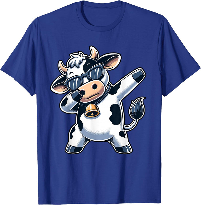 Cool Dab Cow Print Idea for Adult and Kids Cute Dabbing Cow Clothes Men Toddler Boys Farm Animal Kids T-Shirt - Royal Blue