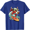 Surfing Cow Catching a Wave Surfer Design Co. Surfing Cow Catching a Wave Farmer Surfer Surf Time T-Shirt - Royal Blue