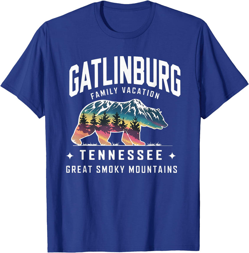 Gatlinburg Family Vacation Tees Family Vacation Mountains Gatlinburg Tennessee Bear Souvenir T-Shirt - Royal Blue