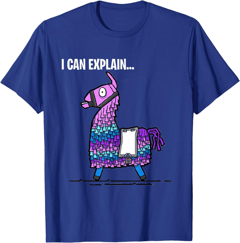 Funny gaming T-Shirts Loot Llama I Can Explain Gaming T-Shirt T-Shirt - Royal Blue