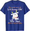 Funny My Spirit Animal Is A Grumpy Cow Tee Shirt My Spirit Animal Is A Grumpy Cow Who Slaps Annoying People T-Shirt - Royal