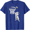 Funny Cool Rabbit Basketball Easter for Men Boy Toddler Kids T-Shirt in Royal Blue