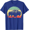 Bison Lover Gifts Wildlife I Bison Natural Reserve Vintage Buffalo Graphic Crew Neck Short Sleeve Regular Fit T-Shirt -