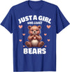 Bear Lover Tees, Bear Gifts by T&T Just A Girl Who Loves Bears, Cute Bear Lovers T-Shirt - Royal Blue