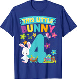 This Little Bunny Rabbit Is 4 Year Old Easter Birthday T-Shirt in Royal Blue