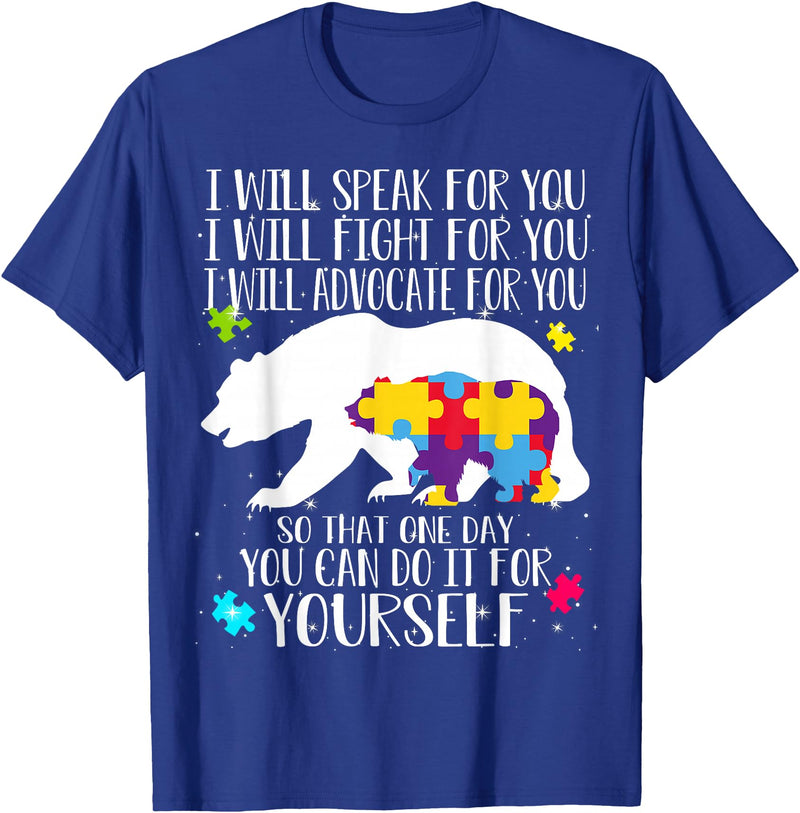 Mama Papa Bear Shirt Autism Awareness Shirt For Women Men T-Shirt - Royal Blue