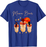 'Mama Bear' Script with Feathers T-Shirt