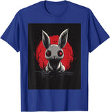 Bunny Anime Goth Scary Men Women Creepy Gothic Anime Rabbit T-Shirt in Royal Blue