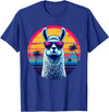 Llama Alpaca Vintage Art Co. Llama Alpaca Retro 80s Style T-Shirt - Royal Blue