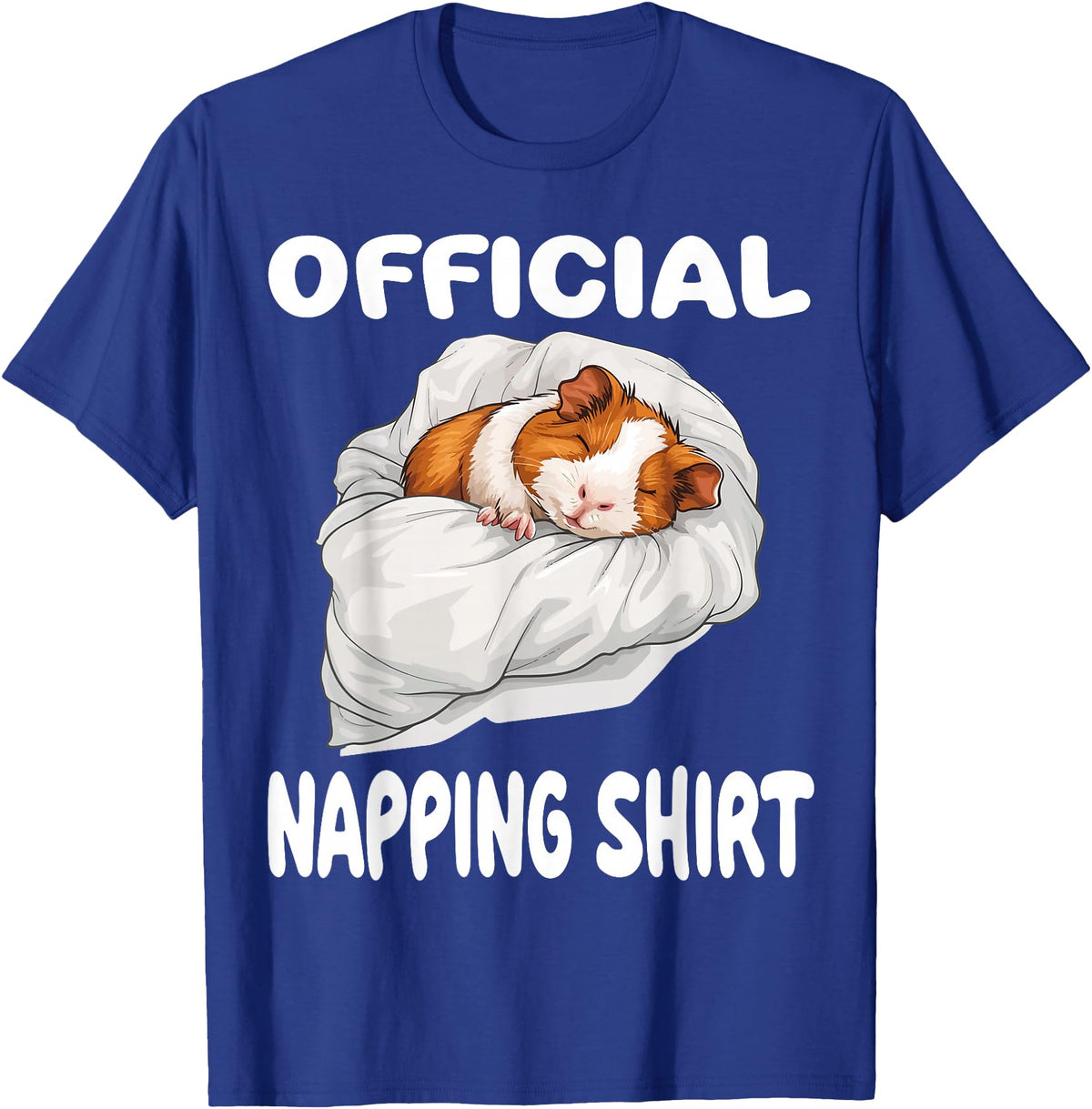 Official Sleep Pajamas Nightgown Sleepwear Co. Guinea Pig Official Napping shirt Pajamas Nightgown T-Shirt - Royal Blue