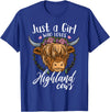 Scottish Highland Cow Lovers Scottish Highland Cow Just a Girl Who Loves Highland Cows T-Shirt Small - Royal Blue