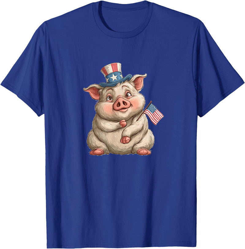 USA Pig Outfit Awesome US Pig T-Shirt - Royal Blue