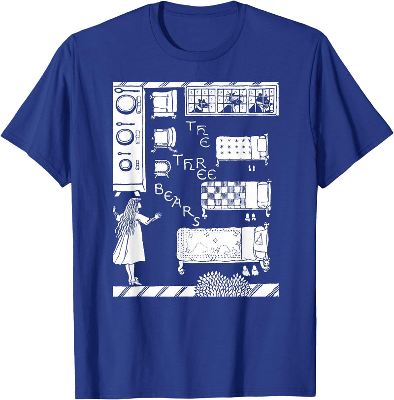 Vintage Fairy Tale Shirts The 3 Bears Vintage Goldilocks Retro Fairy Tale T-Shirt - Royal Blue
