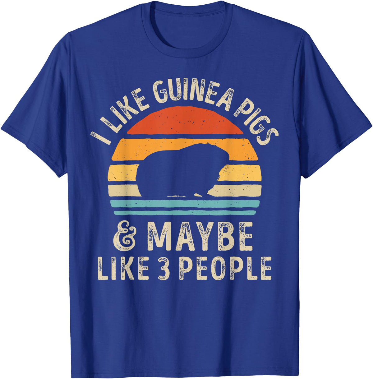 Guinea Pig Wheek Squad I Like Guinea Pigs and Maybe 3 People Guinea Pig Retro Men T-Shirt - Royal Blue