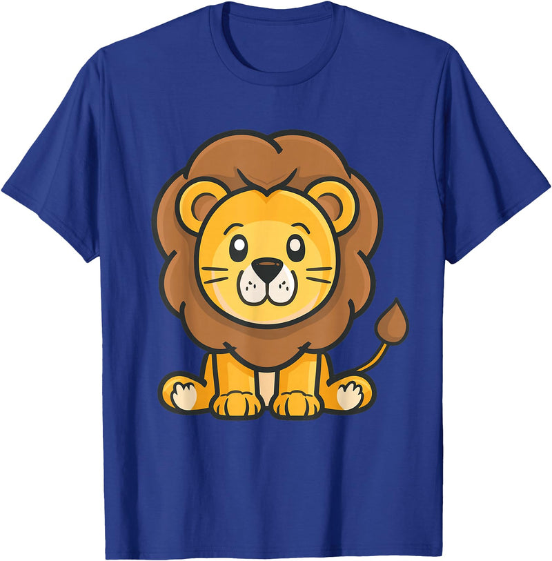 Funny Lion and African Animals Design Cute Lion for Kids T-Shirt - Royal Blue