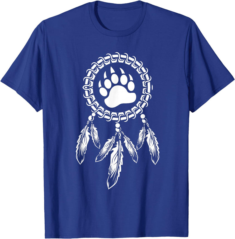 Indigenous Native American For Men Traditional Dreamcatcher Women Bear Native American T-Shirt - Royal Blue