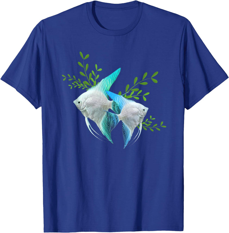 Fun Fish Tees Angel Fish Aquarium Fish Tank Gift T-Shirt - Royal Blue