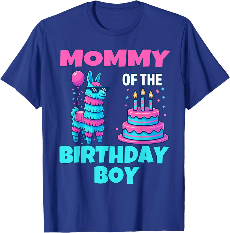 gaming gamer Birthday Llama Pinata Family Apparel Mommy Birthday Boy Llama Pinata Party Family mathing Women T-Shirt - Royal Blue