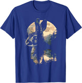 Rabbit Mountain Landscape Nature Wildlife T-Shirt in Royal Blue