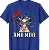 Patriotic Farm Cow Independence Day Red White and Moo Patriotic USA Flag Cow 4th of July T-Shirt - Royal Blue