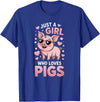 Pig Shirts & Gifts for Girls Girls Pig T-Shirt - Royal Blue